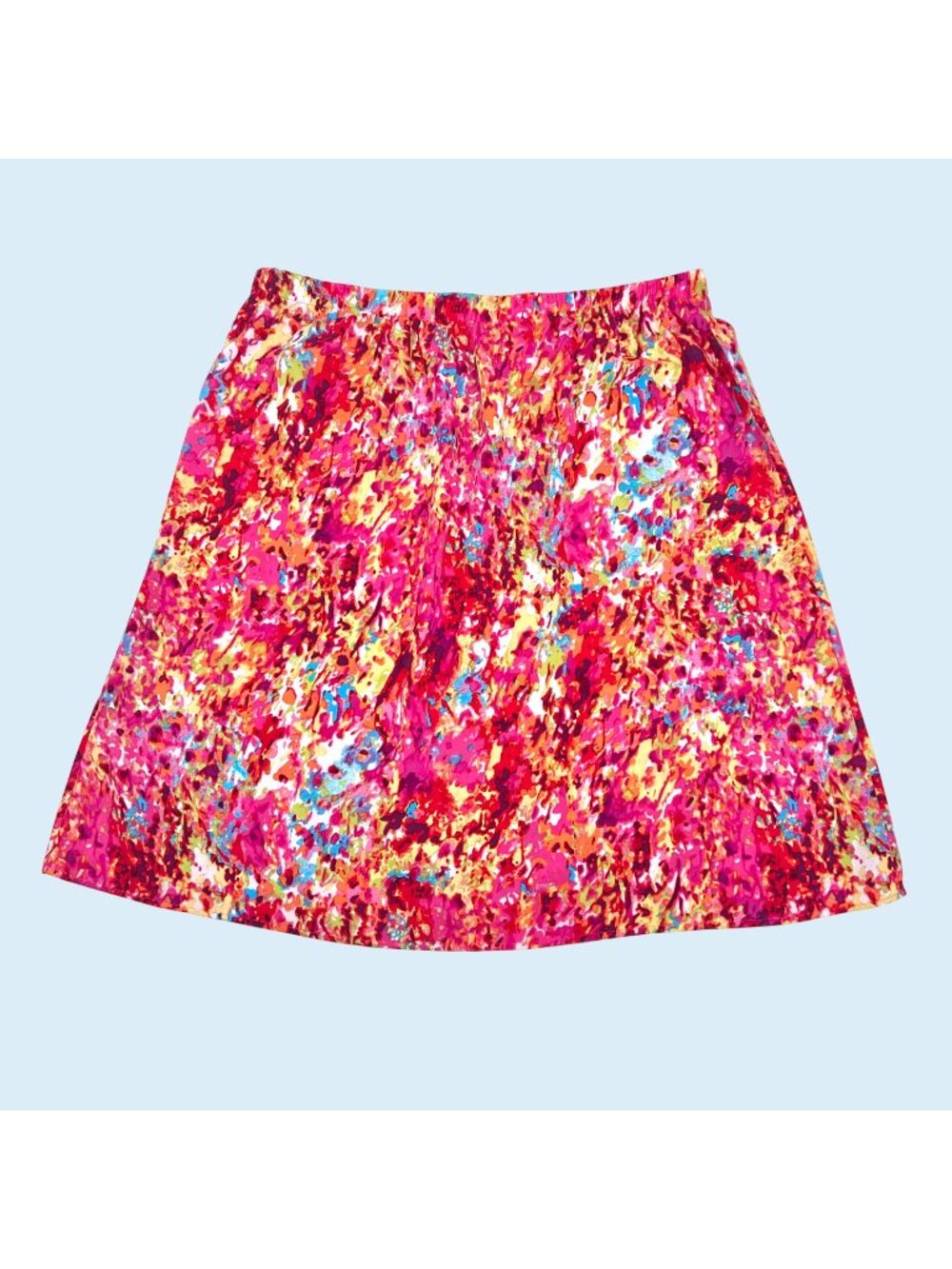 MODERN ESSENTIALS BRIGHT MULTICOLOR ELASTIC WAIST SKIRT - PXL